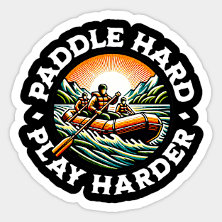 Paddle Hard Play Harder Sticker